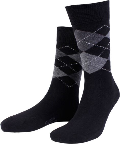 Amanda Christensen True Ankle Argyle Sock - Black/Grey