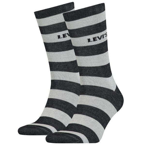 Levis 2-pakning Rugby Stripe Regular Socks - Black