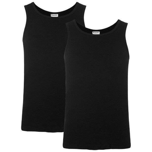 Resteröds 2-pakning Organic Cotton Tank Top Slim Fit - Black