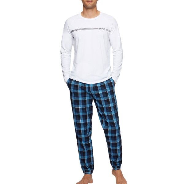 Hugo Boss BOSS Dynamic Long Pyjama - White/Blue