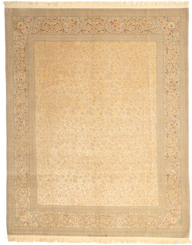 Håndknyttet. Opphav: Persia / Iran Isfahan Silkerenning Signert: Dardashti Teppe 247X312 Ekte Orientalsk Håndknyttet Gul/Beige (Ull/Silke, Persia/Iran)