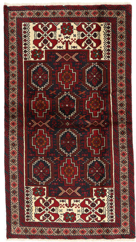 Håndknyttet. Opphav: Persia / Iran Beluch Teppe 109X197 Mørk Rød/Mørk Brun (Ull, Persia/Iran)