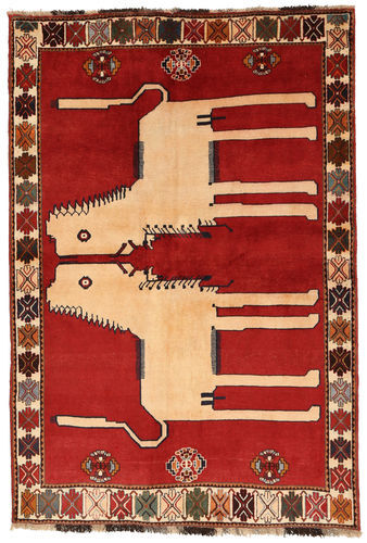 RugVista Ghashghai Teppe 142X212 Ekte Orientalsk Håndknyttet Rust/Mørk Rød (Ull, Persia/Iran)