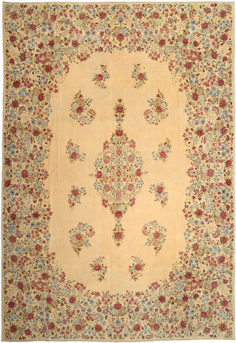 Håndknyttet. Opphav: Persia / Iran Kerman Patina Teppe 300X435 Mørk Beige/Gul Stort (Ull, Persia/Iran)