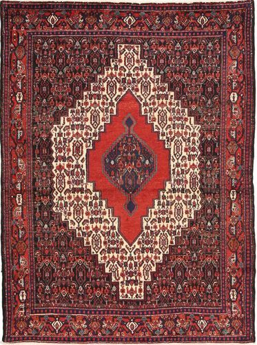 RugVista Ekte Teppe Senneh 122X162 Mørk Rød (Ull, Persia/Iran)