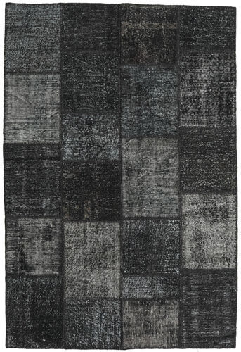 Håndknyttet. Opphav: Turkey 158X234 Patchwork Teppe Ekte Moderne Håndknyttet Svart/Mørk Grå (Ull, Tyrkia)