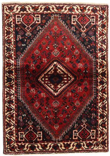 Håndknyttet. Opphav: Persia / Iran 113X160 Orientalsk Shiraz Teppe Mørk Rød/Mørk Brun (Ull, Persia/Iran)