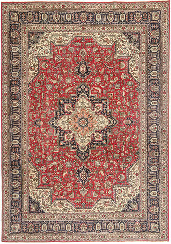 Håndknyttet. Opphav: Persia / Iran Persisk Tabriz Patina Teppe 244X343 Mørk Rød/Lysbrun (Ull, Persia/Iran)
