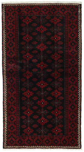 Håndknyttet. Opphav: Persia / Iran Beluch Teppe 105X190 Mørk Brun/Mørk Rød (Ull, Persia/Iran)