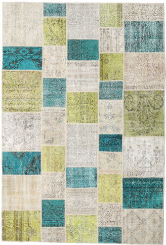 Håndknyttet. Opphav: Turkey Patchwork - Turkiet Teppe 198X296 Mørk Beige/Lys Grå (Ull, Tyrkia)