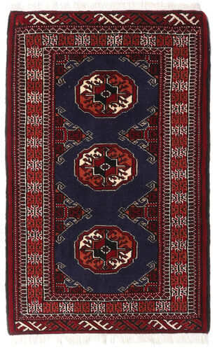 Håndknyttet. Opphav: Persia / Iran Ekte Teppe Turkaman 65X104 Svart/Mørk Rød (Ull, Persia/Iran)