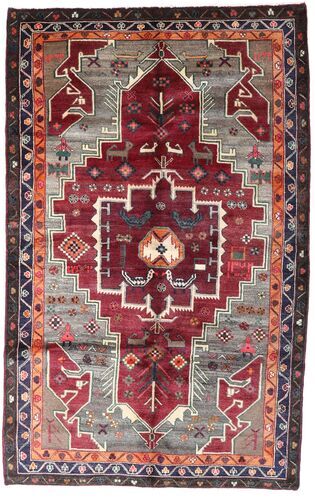 Håndknyttet. Opphav: Persia / Iran Ekte Teppe Lori 159X257 Mørk Rød/Mørk Brun (Ull, Persia/Iran)