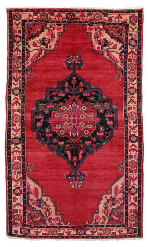 Håndknyttet. Opphav: Persia / Iran 150X260 Orientalsk Hamadan Teppe Rød/Svart (Ull, Persia/Iran)