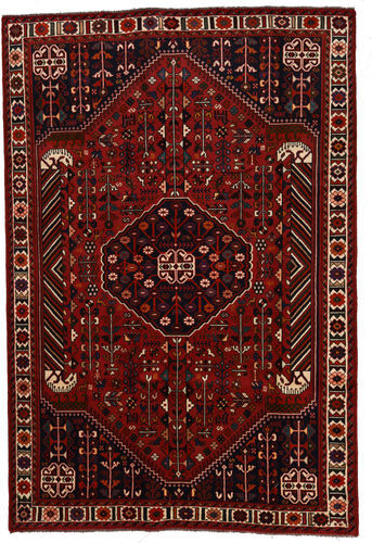 Håndknyttet. Opphav: Persia / Iran Shiraz Teppe 202X300 Mørk Rød/Rød (Ull, Persia/Iran)