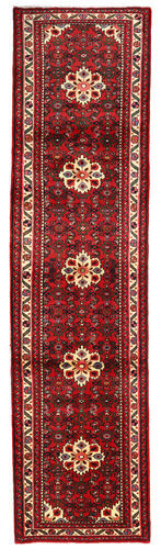 Håndknyttet. Opphav: Persia / Iran 83X267 Hosseinabad Teppe Ekte Orientalsk Håndknyttet Teppeløpere Mørk Rød/Rød (Ull, Persia/Iran)