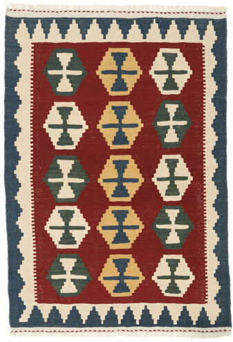 Håndknyttet. Opphav: Persia / Iran Orientalsk Kelim Teppe 102X146 Mørk Rød/Mørk Grå/Beige (Ull, Persia/Iran)