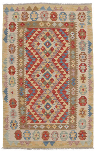 Håndknyttet. Opphav: Afghanistan Orientalsk Kelim Afghan Old Style Teppe 100X157 Brun/Lysbrun (Ull, Afghanistan)