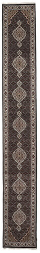 Håndknyttet. Opphav: India 78X547 Orientalsk Tabriz Royal Teppe Teppeløpere Svart/Mørk Brun ( India)