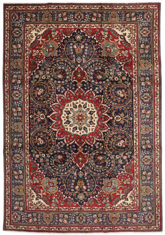 Håndknyttet. Opphav: Persia / Iran Ekte Teppe Tabriz 224X328 Mørk Brun/Svart (Ull, Persia/Iran)