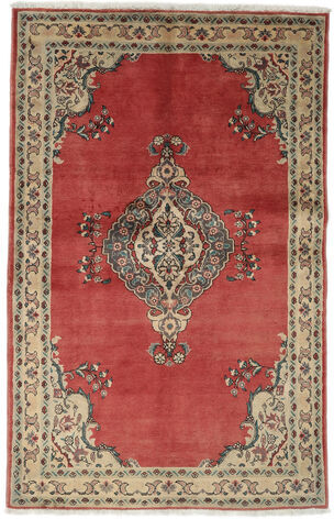 Håndknyttet. Opphav: Persia / Iran Orientalsk Lillian Teppe 135X207 Mørk Rød/Hvit/Creme (Ull, Persia/Iran)