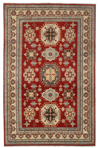 Håndknyttet. Opphav: Afghanistan Kazak Teppe 200X305 Mørk Brun/Mørk Grønn (Ull, Afghanistan)