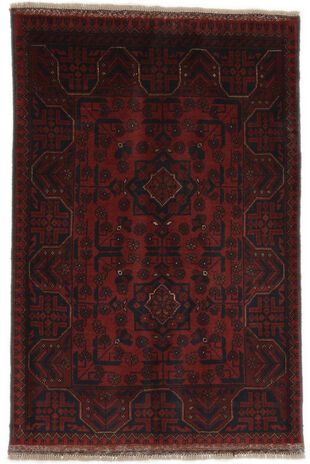 Håndknyttet. Opphav: Afghanistan 80X120 Orientalsk Afghan Khal Mohammadi Teppe Svart/Beige (Ull, Afghanistan)