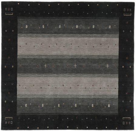 Håndknyttet. Opphav: India Ekte Teppe Gabbeh Indisk 200X205 Kvadratisk Svart/Mørk Brun (Ull, India)