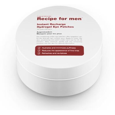Recipe For Men Instant Recharge Hydrogel Eye Patches Recipe For Men Instant Recharge Hydrogel Eye Patches