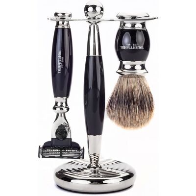 Truefitt & Hill Edwardian Shaving Set - Ebony - Gillette Mach3 Truefitt & Hill Edwardian Shaving Set - Ebony - Gillette Mach3