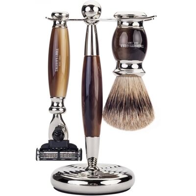 Truefitt & Hill Edwardian Shaving Set - Horn - Gillette Mach3 Truefitt & Hill Edwardian Shaving Set - Horn - Gillette Mach3