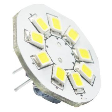 12V G4 baksidepinner 1,5W 9 SMD2835 led pære, varmhvit