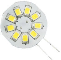 12V G4 sidepinner 1,5W 9 SMD2835 led pære, varmhvit