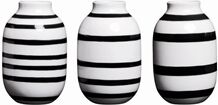 Kähler Omaggio Vase 8 cm 3-pack Sort