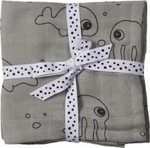 Done By Deer Burp Cloth 2-P Grey Sea Friends 1 set