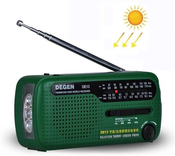 24hshop Radio med solcellepanel og håndveiv