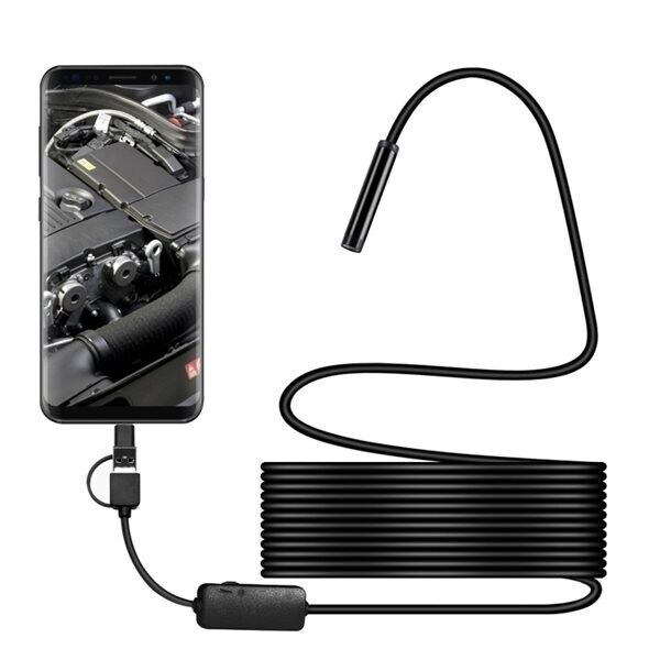 24hshop 3i1 8mm HD Inspeksjonskamera - Hard 10m Kabel