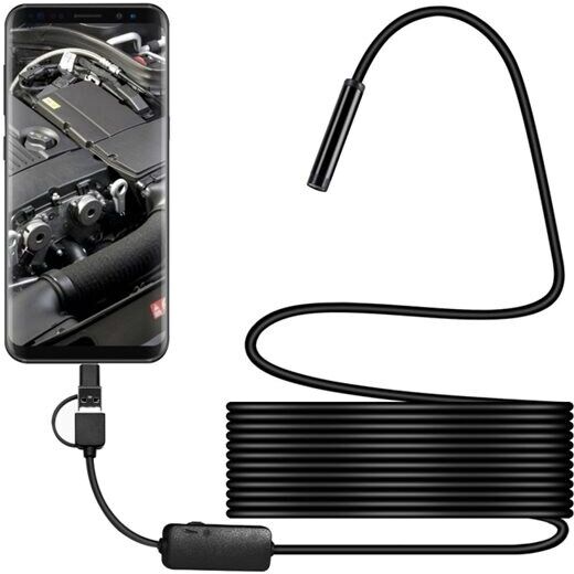 24hshop 3i1 8mm HD Inspeksjonskamera - Hard 3,5m Kabel