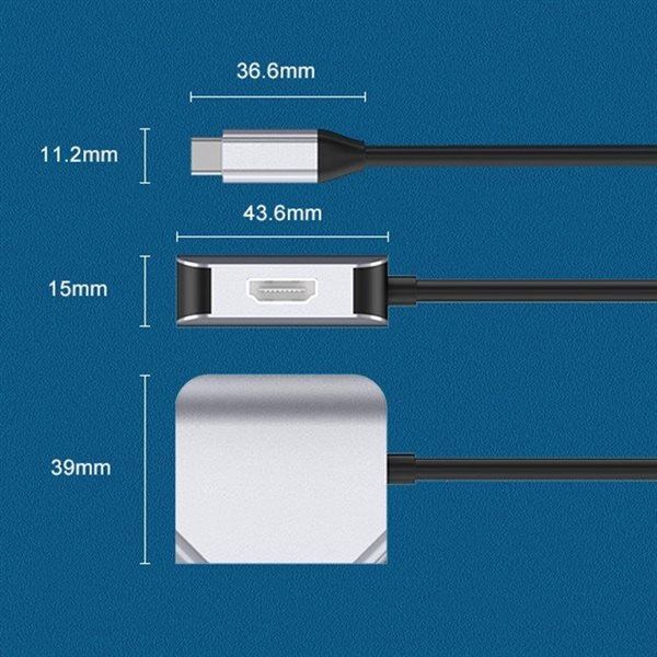 24hshop 2-i-1-adapter USB-C til HDMI + VGA