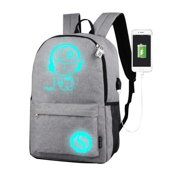 24hshop BackPack Ryggsekk / Dataveske med Usb Ladeuttak og kodelås