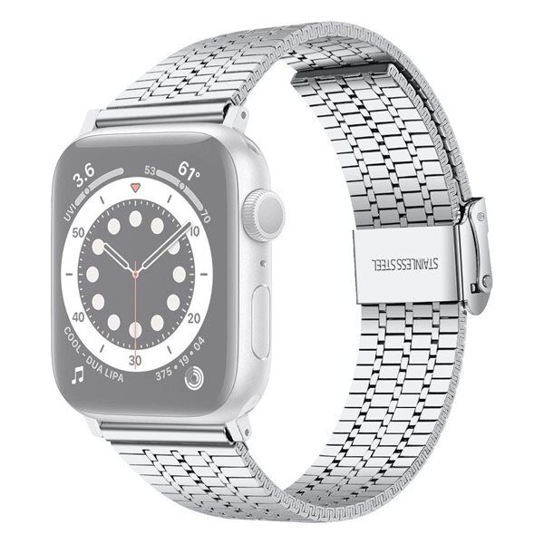 24hshop Armbånd med dobbellås til Apple Watch 42 mm - Sølv