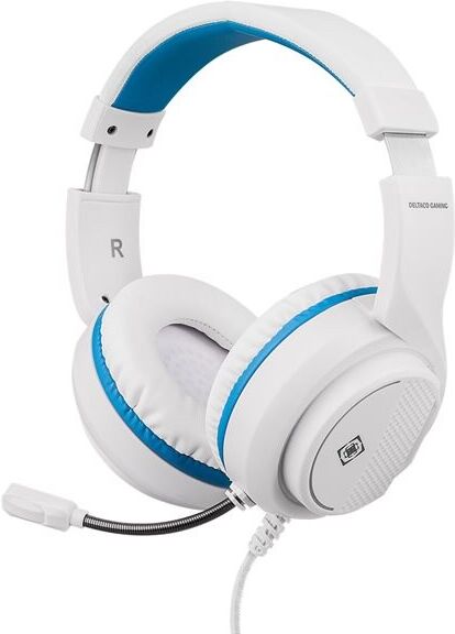 24hshop Deltaco Gaming headset för Sony Playstation 5 Vit/Blå