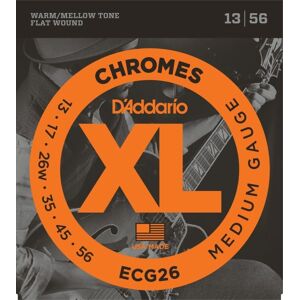 D'Addario ECG26 Chromes Flat Wound, Jazz Light, 13-56