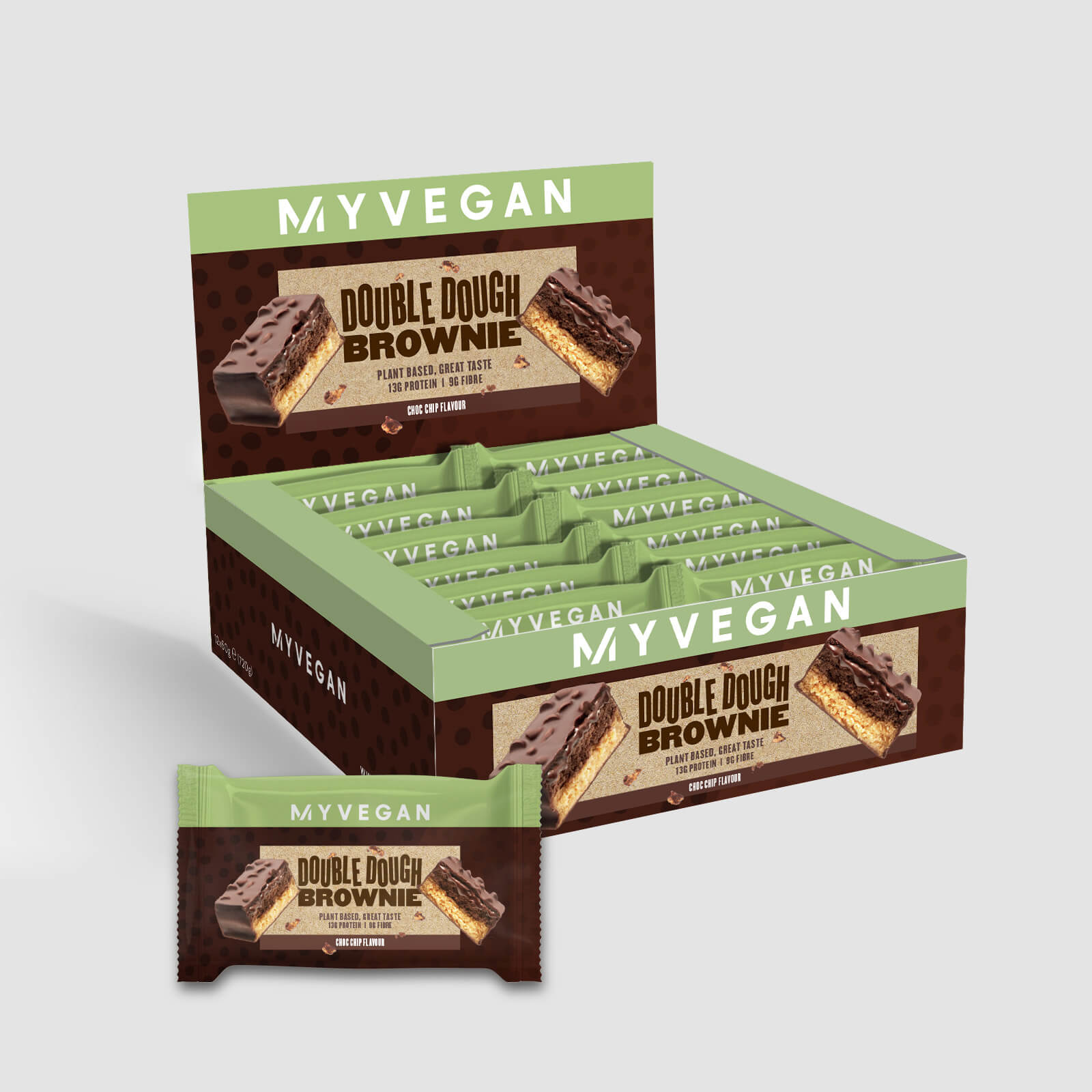 Myvegan Vegan Double Dough Brownie - Chocolate Chip