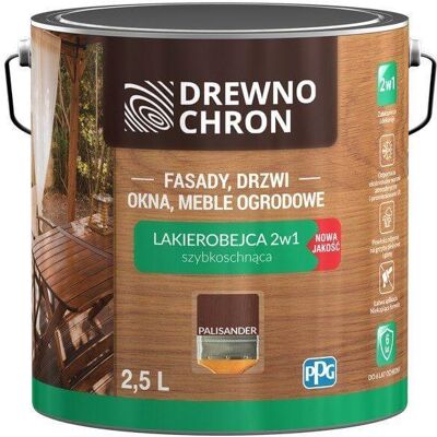 Drewnochron Zestaw Lakierobejca 2w1 Palisander 2,5L Drewnochron + Pędzel Włoski 70 mm GRATIS Drewnochron Zestaw Lakierobejca 2w1 Palisander 2,5L Drewnochron + Pędzel Włoski 70 mm GRATIS