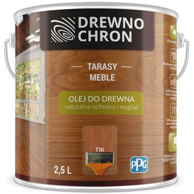 Drewnochron Zestaw Olej Do Drewna Tik 2,5L Drewnochron + Pędzel Włoski 70 mm GRATIS Drewnochron Zestaw Olej Do Drewna Tik 2,5L Drewnochron + Pędzel Włoski 70 mm GRATIS
