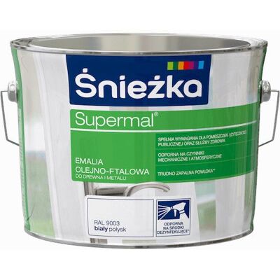 Śnieżka Emalia Olejno-Ftalowa Supermal Biały 2,5L Połysk Śnieżka Śnieżka Emalia Olejno-Ftalowa Supermal Biały 2,5L Połysk Śnieżka