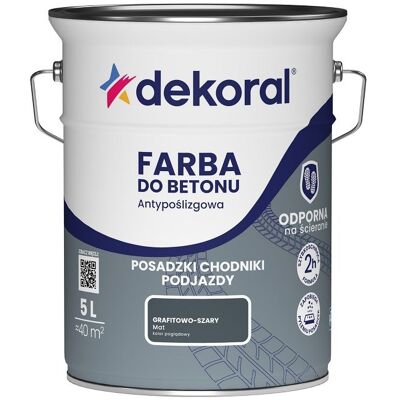 Dekoral Farba Do Betonu Akrylit B Grafitowo-Szary 5L Dekoral Dekoral Farba Do Betonu Akrylit B Grafitowo-Szary 5L Dekoral