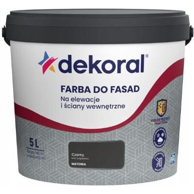Dekoral Farba Akrylowa Do Fasad Polinit Czarny 5L Dekoral Dekoral Farba Akrylowa Do Fasad Polinit Czarny 5L Dekoral