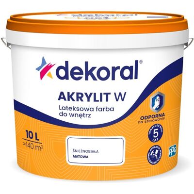 Dekoral Farba Lateksowa Odporna na Szorowanie Biała 10l Dekoral Dekoral Farba Lateksowa Odporna na Szorowanie Biała 10l Dekoral