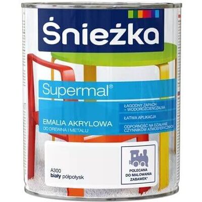 Śnieżka Emalia Akrylowa Śnieżka 0.8L Biały A300 Śnieżka Emalia Akrylowa Śnieżka 0.8L Biały A300